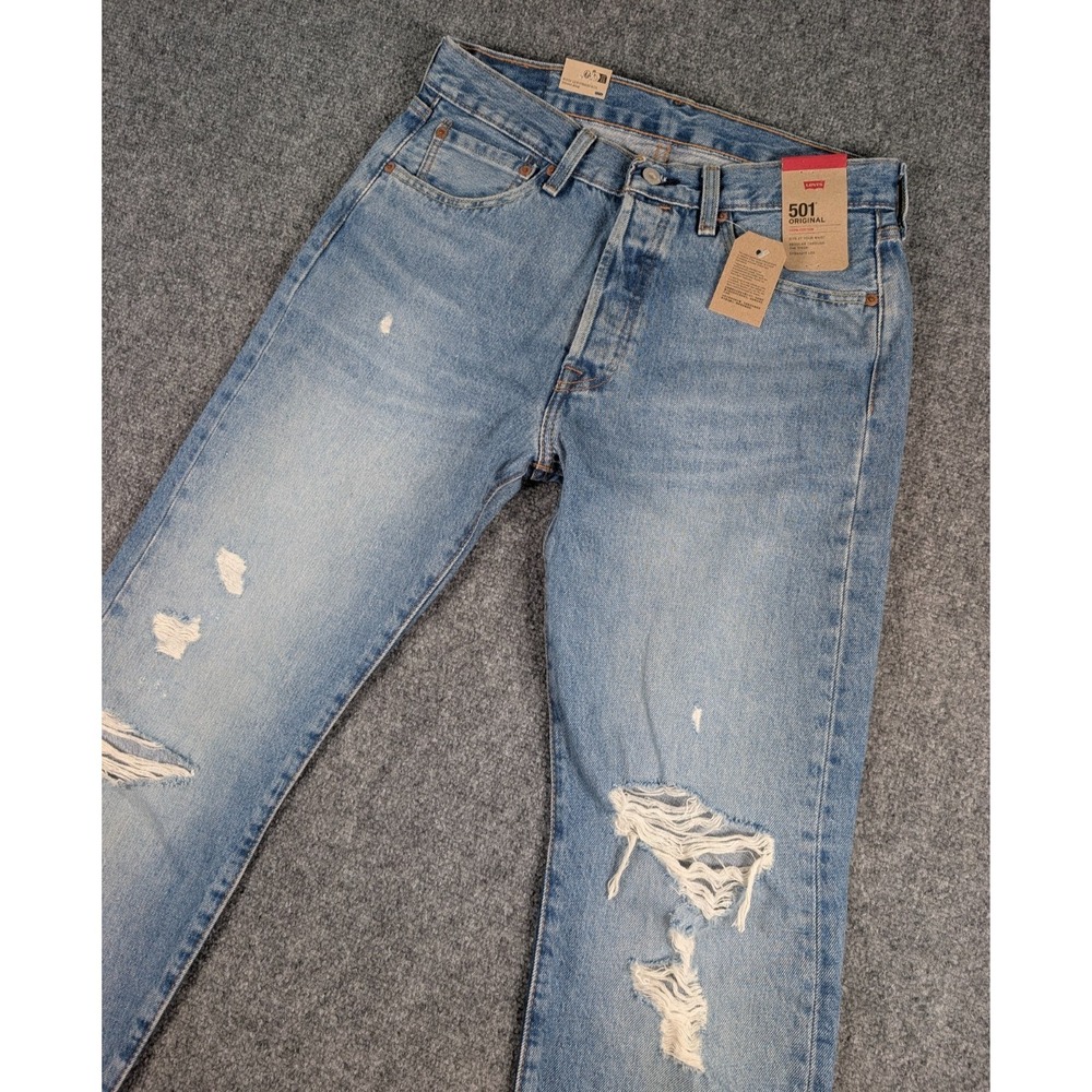 Levi's 501 XX Original Jeans Mens 32/34 Med Wash Distressed Denim NWT